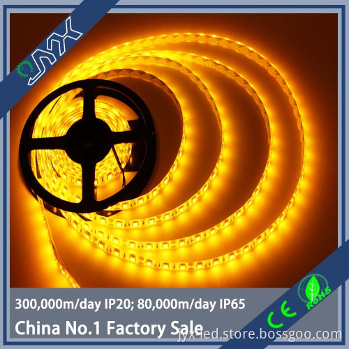 Factory price 3 chips DC24V LED strip 5050 Flexible Light 5M 60led/m Yellow IP20 Lamp for Home/Kitchen/Car/Bar